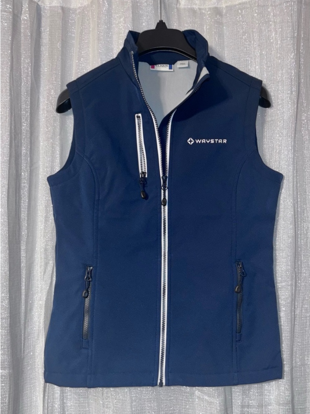 Clinique Navy Vest with White Interior